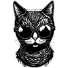 Coole Katze mit Sonnenbrille