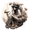 Pipe fumant champignon femme