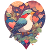 Vogel mit Herz