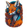 Volpe con le cuffie Foxes Lovers Animals