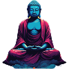 Blauer Buddha in Meditation Versenkung Dualität