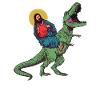 Cool Jesus Rides Dinosaur Funnier