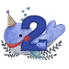 Second Birthday Happy Birthday Little Whale