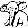 Baby-Elefant im Comic-Stiel