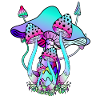 Pilze Neonfarben Pilzkunst