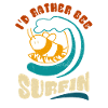 I'd rather bee surfin - Sticker