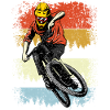 Retro BMX Fahrer auf Sunset Stripes