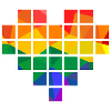 Rainbow Polygon Pixel Heart