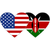 USA Kenya Flag Heart