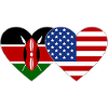 Kenya USA Flag Heart