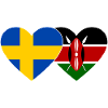 Suède Kenya Drapeau Coeur
