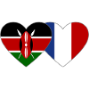 Kenya France Flag Heart