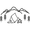 Camping Tent Campfire Mountains