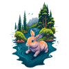 Belle illustration d’un lapin