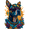 Dog with sunglasses illustration