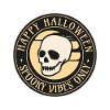 Halloween Spooky Vibes Retro Skull