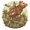 Chien dirigeable Steampunk