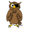Hibou pirate (hibou avec cache-œil)