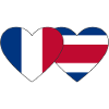 France Costa Rica drapeau coeur