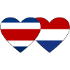 Costa Rica Hollande drapeau coeur