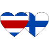 Costa Rica Finland Flag Heart