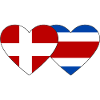 Denmark Costa Rica Flag Heart