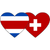 Costa Rica Suisse Flag Heart