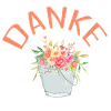 Danke! Blumen-Eimer, personalisierbar