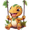Dino T-Rex sur swing, ludique