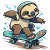 Sloth Skateboarder