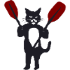 Katze mit Paddel 1