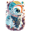 Skeleton Astronaut Illustration