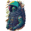 Skeleton Astronaut Illustration