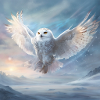 Flug der Schnee-Eule
