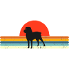 Vintage Hund Retro Sonnenuntergang