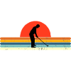 Retro Golf Grandpa Sunset design