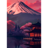 Roter japanischer Berg