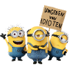 Minions With A Sign Umgeben Von Idioten