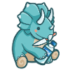 hugadino dino with water bottle, cute dinosaur