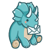 hugadino dino postman, cute dinosaur