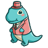 Hugadino gentiluomo Dino, simpatico dinosauro