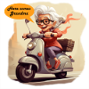 Cool granny rides scooter