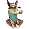 Lama nerd with glasses and suit