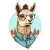 Nerdiges Lama mit Brille und Hemd