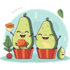 Happy Avocado Family