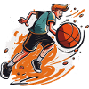 Basketball-Profi mit Höchstgeschwindigkeit