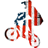 Stars and Stripes Biker Silhouette