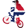 Tri-Flag Rider on Bike