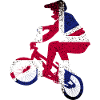 Union Jack Radfahrer-Silhouette