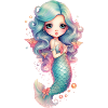 Cute Little Mermaid Rainbow, Mermaid